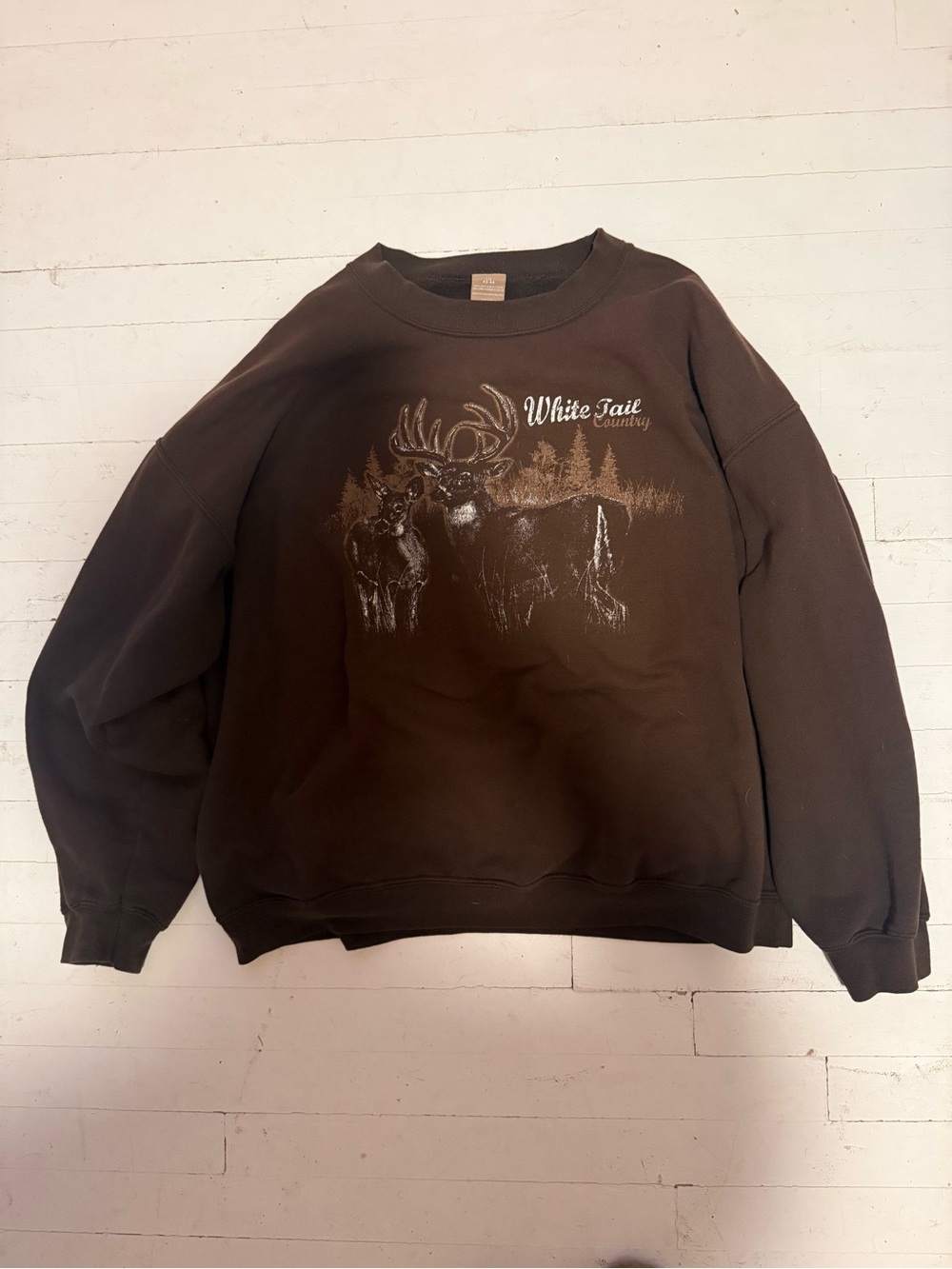George Brown Crewneck Sweatshirt with Deer Graphic